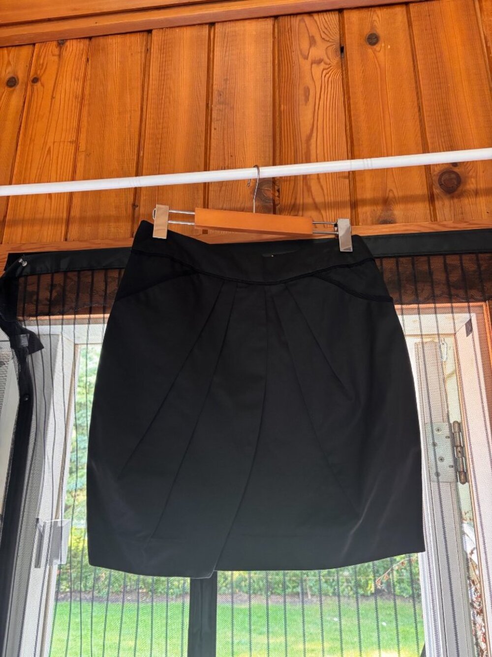 Black Pleated Mini Skirt • High Waist • Tailored A-Line • Chic Classic Style - Picture 2 of 4